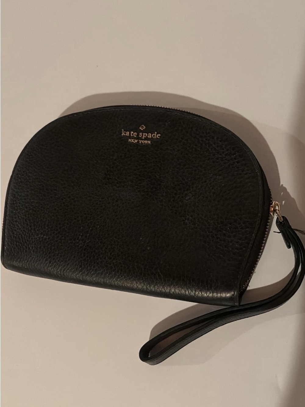 kate spade Black Pebbled Leather Wristlet Clutch
